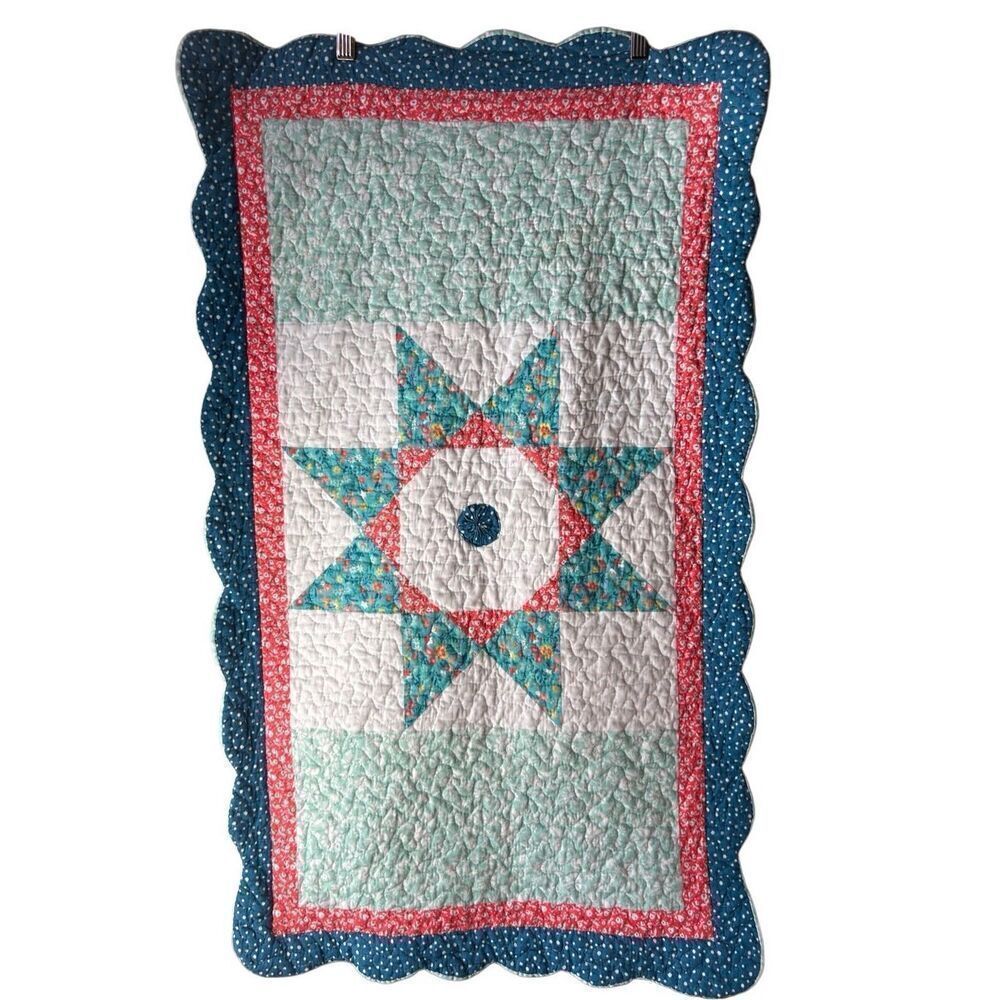 <Set Of 2> Pioneer Woman Vintage Star Quilted Sham shabby chic Cottagecore count